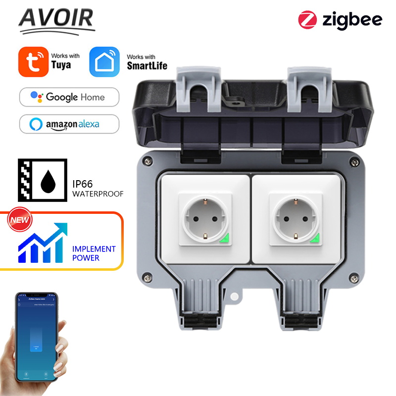 Smart Home Elements - Avoir Tuya Zigbee المقابس الكهربائية IP66
