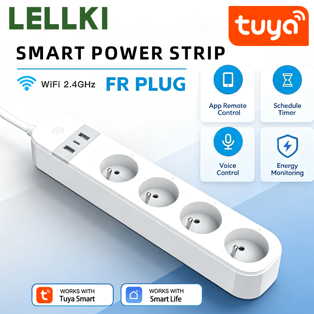 Smart Power Strip - شريط طاقة ذكي LELLKI FR WiFi