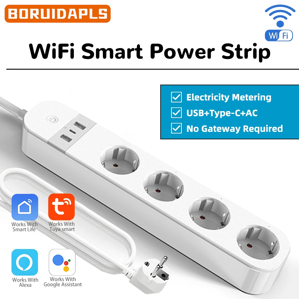 Smart Power Strip - شريط طاقة ذكي من BORUIDAPLS بقابس