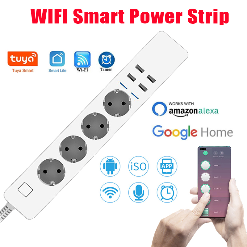 شريط طاقة ذكي واي فاي مع 4 منا - مراجعة Smart Power Strip وسعره